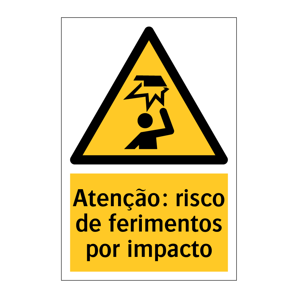 Atenção: risco de ferimentos por impacto